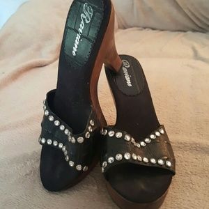 Swarovski Crystal Black, High Heel Mules